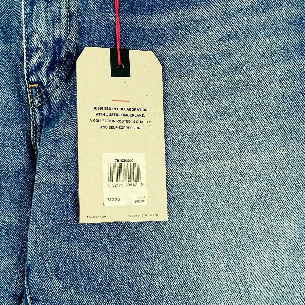 Levi's 502 Taper Distressed Jeans 31x32 NEW‎ Justin Timberlake Fresh Leaves
